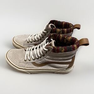 Vans Sk8-Hi MTE Scotchgard Plaid Lined Grey Suede Sneakers US 6.5 Men 8 Women